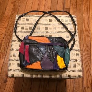 Vintage Leather and Suede Patchwork Mini Purse
